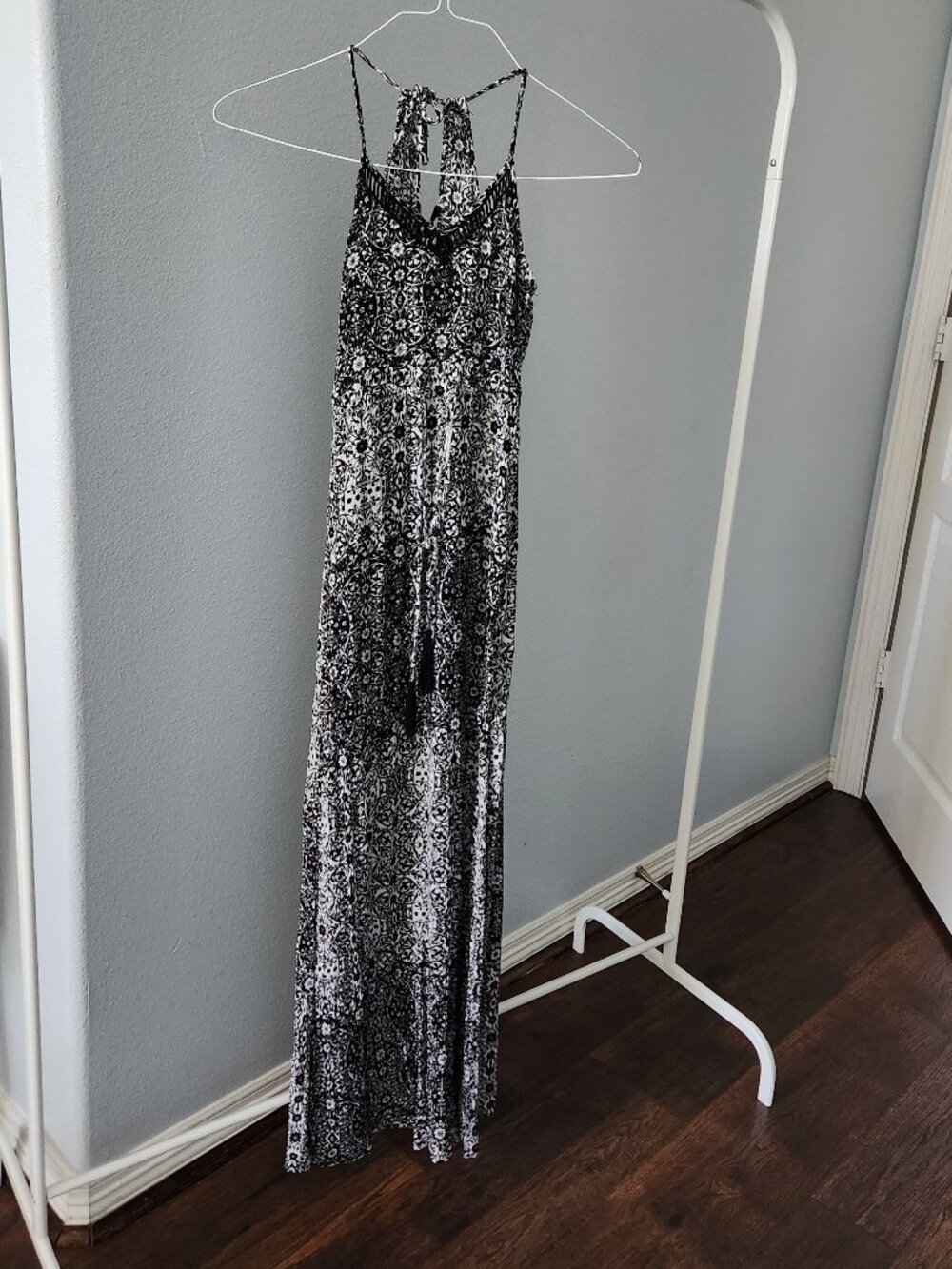 Papaya - Black White Maxi Dress - Small